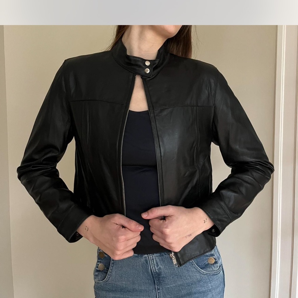 Mixit Women's Classic Black Leather Jacket